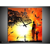 Wandklok op Canvas Natuur | Kleur: Oranje, Rood, Bruin | F002269C