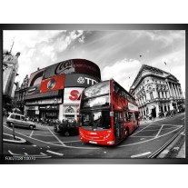 Foto canvas schilderij London | Zwart, Grijs, Rood 