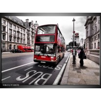 Foto canvas schilderij Engeland | Zwart, Rood, Wit 