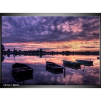 Foto canvas schilderij Boot | Paars, Wit, Zwart 