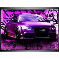 Glas schilderij Audi | Paars, Zwart, Wit 