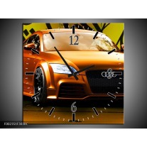 Wandklok op Canvas Audi | Kleur: Bruin, Groen, Zwart | F002351C