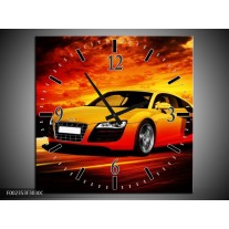 Wandklok op Canvas Audi | Kleur: Geel, Oranje, Zwart | F002353C