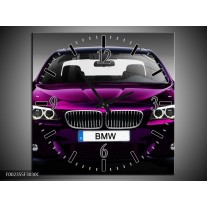 Wandklok op Canvas BMW | Kleur: Paars, Grijs | F002355C