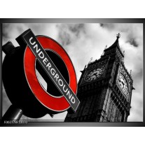 Foto canvas schilderij Londen | Zwart, Rood, Wit 