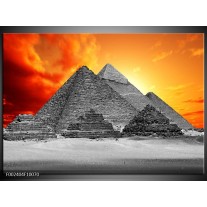 Foto canvas schilderij Piramide | Geel, Grijs, Oranje 