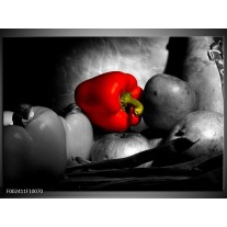 Foto canvas schilderij Groente | Rood, Grijs, Zwart 