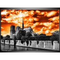 Foto canvas schilderij Parijs | Oranje, Wit, Zwart 