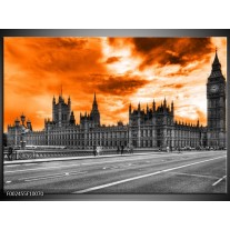 Foto canvas schilderij Londen | Oranje, Grijs, Zwart 