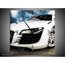 Wandklok op Canvas Audi | Kleur: Zwart, Wit, Blauw | F002700C