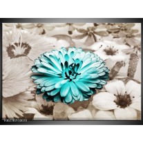 Foto canvas schilderij Gerbera | Sepia, Groen 