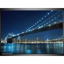 Foto canvas schilderij Brug | Grijs, Blauw, Wit 