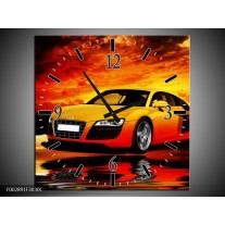 Wandklok op Canvas Audi | Kleur: Oranje, Zwart, Geel | F002891C
