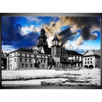 Foto canvas schilderij Gebouw | Blauw, Grijs, Wit 