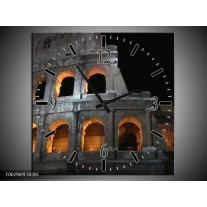 Wandklok op Canvas Rome | Kleur: Geel, Grijs, Zwart | F002969C