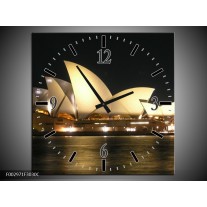 Wandklok op Canvas Sydney | Kleur: Wit, Zwart, Grijs | F002971C