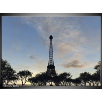 Glas schilderij Paris | Grijs, Blauw, Wit 