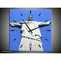 Wandklok op Canvas Brazilie | Kleur: Blauw, Grijs | F002984C