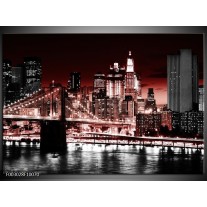 Foto canvas schilderij Steden | Rood, Zwart, Wit 