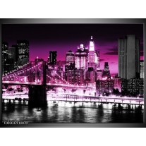 Foto canvas schilderij Nacht | Paars, Roze, Zwart 