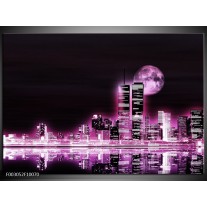 Foto canvas schilderij Nacht | Paars, Zwart 