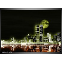 Foto canvas schilderij Nacht | Groen, Bruin, Zwart 