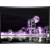 Foto canvas schilderij Nacht | Paars, Zwart, Grijs 