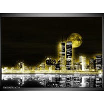 Foto canvas schilderij Nacht | Geel, Zwart, Grijs 