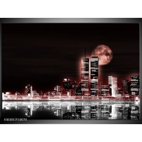 Foto canvas schilderij Nacht | Rood, Zwart, Grijs 