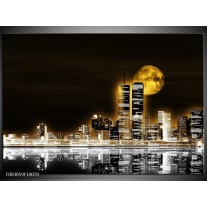 Foto canvas schilderij Nacht | Geel, Bruin, Zwart 