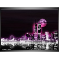 Foto canvas schilderij Nacht | Paars, Roze, Zwart 