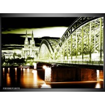 Foto canvas schilderij Brug | Groen, Bruin, Zwart 