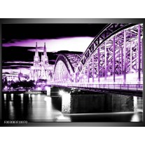 Foto canvas schilderij Brug | Groen, Bruin, Zwart 