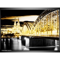 Foto canvas schilderij Brug | Geel, Zwart, Grijs 