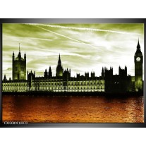 Glas schilderij Londen | Bruin, Groen 