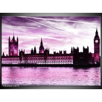 Foto canvas schilderij Londen | Paars, Zwart, Wit 