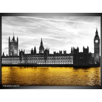 Foto canvas schilderij Londen | Bruin, Zwart, Geel 