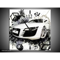 Wandklok op Canvas Audi | Kleur: Wit, Zwart, Grijs | F003109C