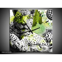 Wandklok op Canvas Natuur | Kleur: Groen, Zwart, Wit | F003124C