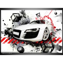 Foto canvas schilderij Audi | Rood, Zwart, Wit 