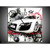 Wandklok op Canvas Audi | Kleur: Rood, Zwart, Wit | F003125C