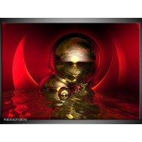 Foto canvas schilderij Abstract | Goud, Rood, Wit 