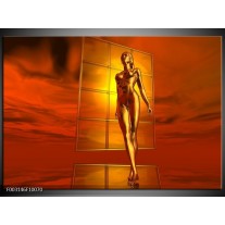 Foto canvas schilderij Abstract | Goud, Rood, Geel 