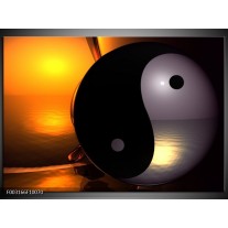 Foto canvas schilderij Abstract | Zwart, Wit, Goud 