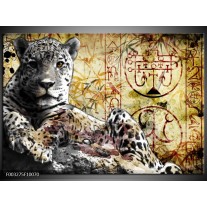 Foto canvas schilderij Dieren | Geel, Grijs, Wit 