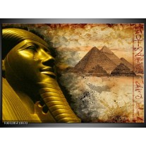 Glas schilderij Egypte | Bruin, Goud, Grijs 