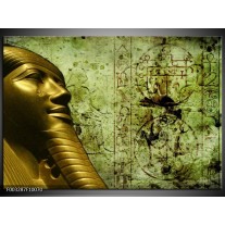 Glas schilderij Egypte | Groen, Goud, Grijs 