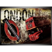 Foto canvas schilderij Londen | Rood, Zwart, Grijs 