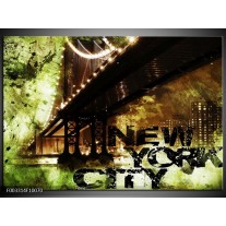 Foto canvas schilderij New York | Groen, Zwart, Bruin 