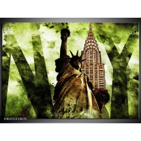 Foto canvas schilderij New York | Groen, Zwart, Bruin 